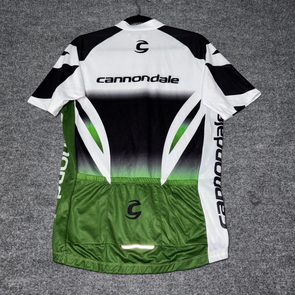 Cannondale Cycling Jersey Mens L Green White Coolmax Bike Shirt Short Sleeve NWT